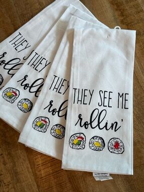 Funny Kitchen Sushi Lover Towels gift set - set of 4